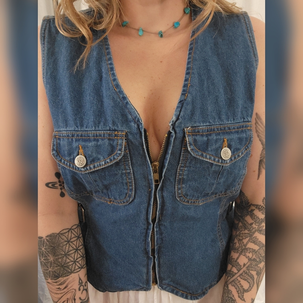 Blue Sleeveless Cut Out Top